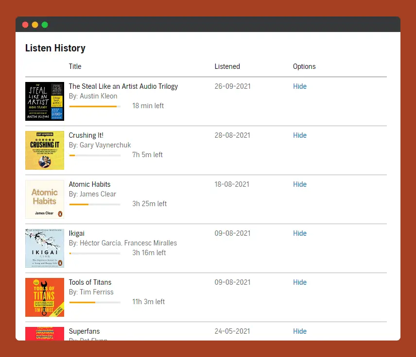 audible library